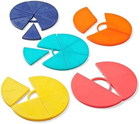 hand2mind Plastic Connecting Fraction Circles, Fraction Manipulatives, Unit Fraction, Rainbow Circle Math Manipulatives, Fraction Games, Montessori Math, Homeschool Supplies (Set of 5)