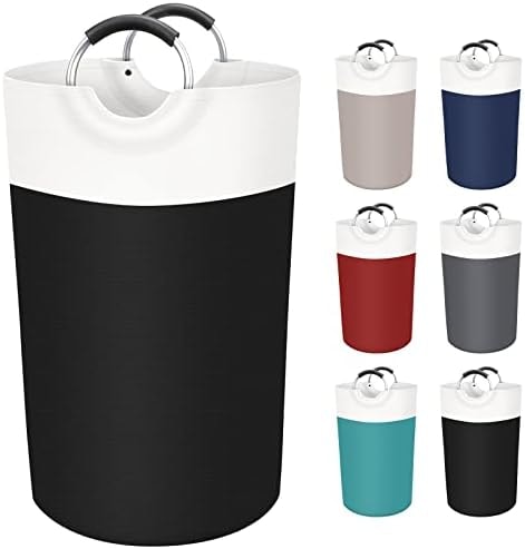 BlissTotes 90L Laundry Basket, Freestanding Collapsible Hamper, Black
