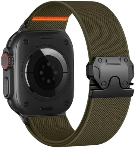 Stretchy Nylon Bands Compatible with Apple Watch Ultra 2 Band 49mm 46mm 45mm 44mm 42mm (Series 1 2 3) Men, Adjustable Soft Replacement Wristband Accessories for iWatch Series 11 10 9 8 7 6 5 4 SE