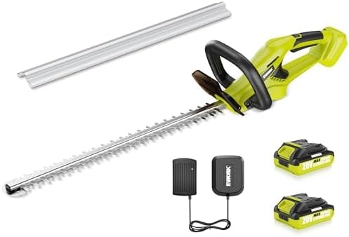 20V 22" Cordless Hedge Trimmer with 2 x 2.0Ah Battery and Charger