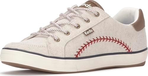 Keds Women's Center Iii Canvas Lace-Up Fashion Sneaker, Pennant Cream, 6