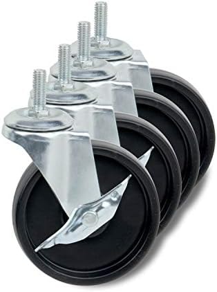Honey-Can-Do SHF-01939 4-Inch Caster Roller Wheels for HCD Shelving Unit, Set of Four,Black