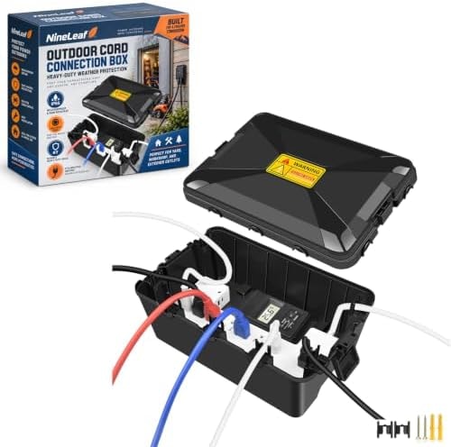 Large Outdoor Waterproof Electrical Box for Strips,Plugs,Timer, Black