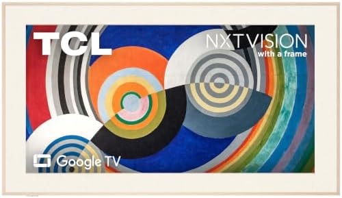 TCL 75 Inch Class NXTVISION Series Picture Frame Art TV | 75A300W, Latest Model | QLED 4K HDR Smart Google TV | 120HZ Dolby Atmos Audio | Alexa Google Apple Streaming Television | Easy Install