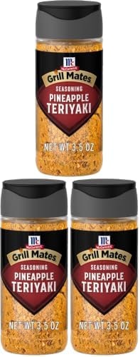 McCormick Grill Mates Seasoning, Pineapple Teriyaki, Grilling Seasoning for Adding Savory-Sweet Teriyaki Flavor to Pork, Chicken, or Seafood, 3.5 oz (Pack of 3)
