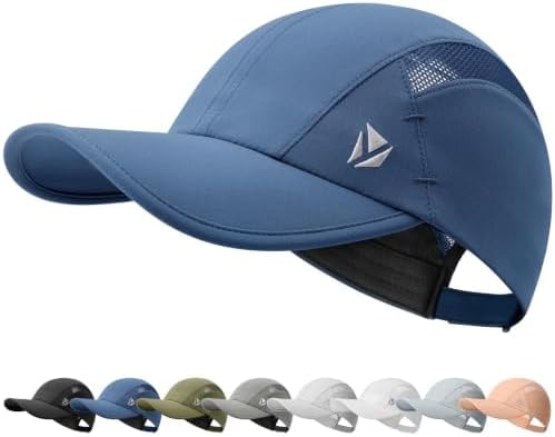 YANIKY Quick-Dry Running Hat for Men & Women Cooling Hat UPF 50+ Thin Baseball Cap Lightweight Breathable Mesh Sport Hats Dark Blue