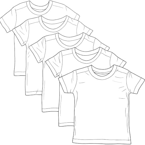 HonestBaby 5-Pack Short Sleeve T-Shirts for Baby, Toddler, Little Kid, Boy, Girl, Unisex, Bright White, 7 Years