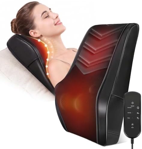 AMMASSAGE Shiatsu Neck Massager with Heat, 3D Kneading Back Massage Pillow for Pain Relief, Massagers for Neck and Back, Shoulder, Leg, Gifts for Men Women Mom Dad