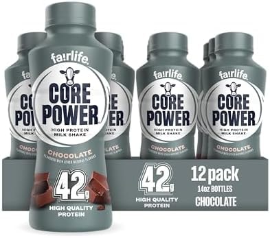 Core Power Elite High Protein Shake, Chocolate, 42g Bottle, 14oz, 12 Pack