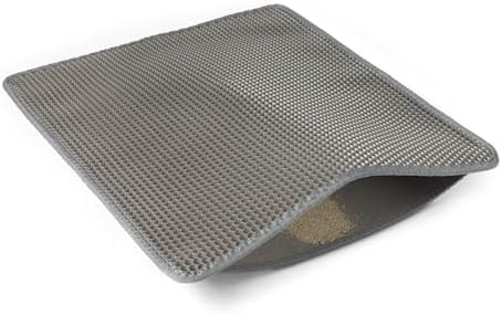 Amazon Basics Double-Layer Cat Litter Mat, Honeycomb Design with Scatter Control, Waterproof & Urine-Proof, Non-Slip Trapper Mat, Soft on Paws, Grey, 30" x 24"