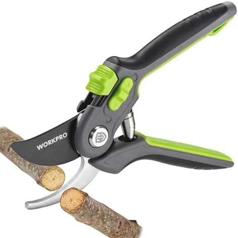 WORKPRO 8" Bypass Pruning Shears for Gardening with Dual-Size Opening