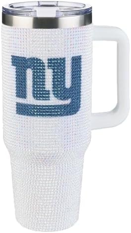 The Memory Company Officially Licensed 40oz White Bling Game Day Tumbler, New York Giants