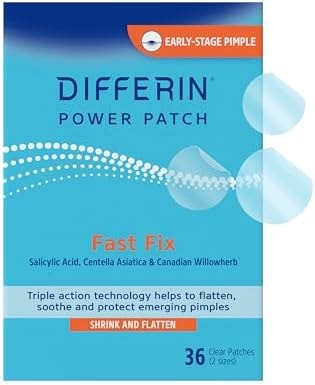 Differin Acne Treatment Pimple Patches, Salicylic Acid & Centella, 36 ct