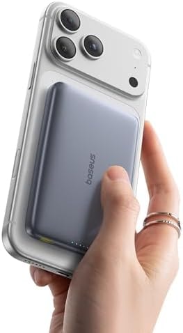 Baseus Picogo Magsafe Portable Charger, Qi2 15W 0.5" Ultra Slim 10000mAh Wireless Power Bank, 27W Fast Charging Magnetic Battery Pack with USB-C for iPhone 18 Pro Max/17 Pro/Air/16/15/14/13/12