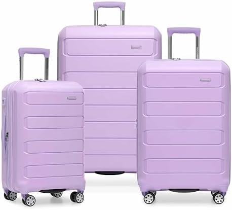 Traveler's Choice Pagosa Hardshell Expandable Luggage with Spinner Wheels, Lavender, 3-Piece Set (22/27/30)