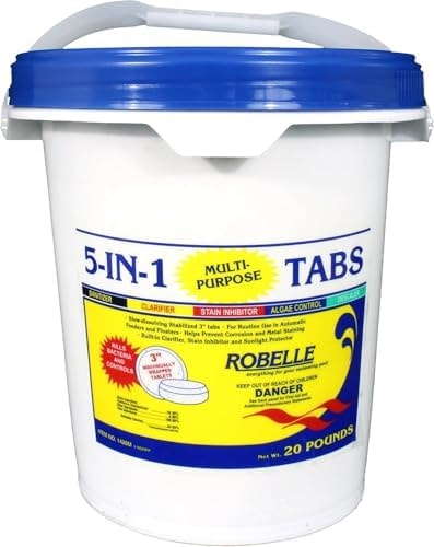 Robelle 20-Pounds Premium 5-in-1 Multi-Purpose Pool Chlorine Tablets 3 Inch