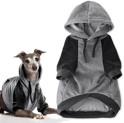 Pet Passion Cooper II Dog Hoodie, Heather Gray Color Block, XX-Large