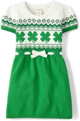 Gymboree,Girls,and Toddler Short Sleeve Sweater Dress,Shamrock,18-24 Months