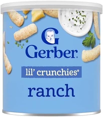 Gerber Stage 3 Ranch Lil Crunchies Snack, 1.48 Oz, 6 Pack