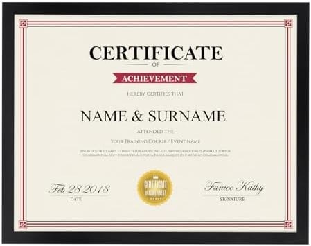 Giftgarden 8.5x11 Picture Frame Black, Certificate Award Document Diploma 8.5 by 11 Thin Frame for Wall Tabletop Display, Single