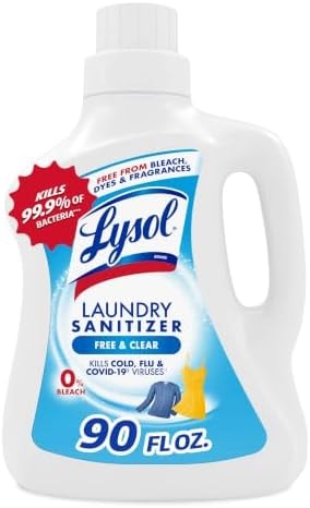 Lysol Laundry Sanitizer Liquid, Detergent Additive, Free & Clear, 90oz