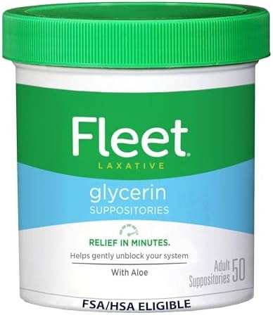 Fleet Glycerin Suppositories for Constipation Relief, 50ct
