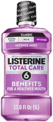 Listerine Total Care Anticavity Mouthwash, Intense Mint, 33.8 fl. oz/1L