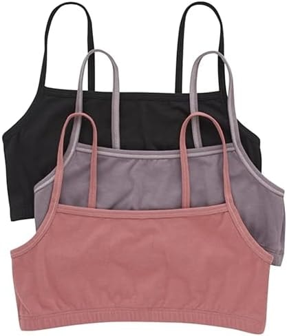 Hanes womens Comfortflex Fit Bralette Pack, Stretch Cotton Low-impact Bra, Moisture-wicking Cotton, 3-pa , 3-pack - String Crop Black/Spiced Fig/Terra Red, Medium US