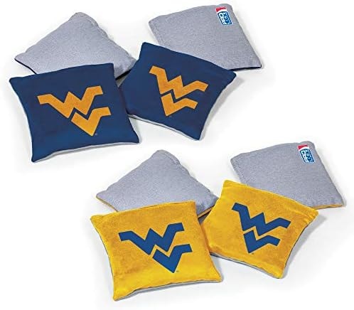 Wild Sports NCAA West Virginia Mountaineers 8pk Dual Sided Bean Bags, Team Color