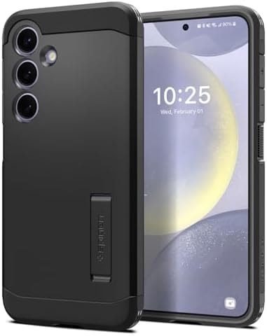 Spigen Tough Armor Designed for Galaxy S24 Case (2024) [Kickstand] [Military-Grade Protection] - Black