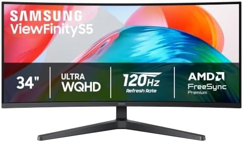 Samsung 34" ViewFinity S5 (S55GH) Ultrawide QHD 120Hz Curved Monitor