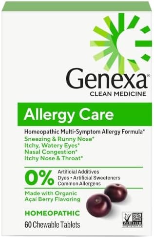 Genexa Allergy Relief, Drug Free & Made Clean, 60 Chewable Tablets
