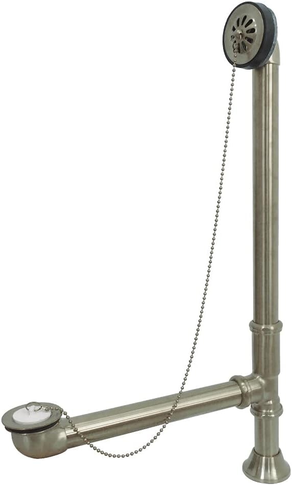 Kingston Brass CC2098 Brass Claw Foot Bath Drain, Brushed Nickel,27" Length