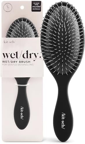 Kitsch Wet Dry Brush Detangler – Hair Brush for Women - Flexi Black