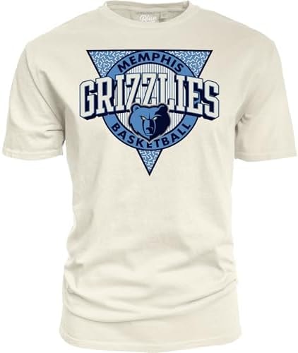Memphis Grizzlies NBA Officially Licensed T-Shirt Ringspun Triblock Ivory, Small