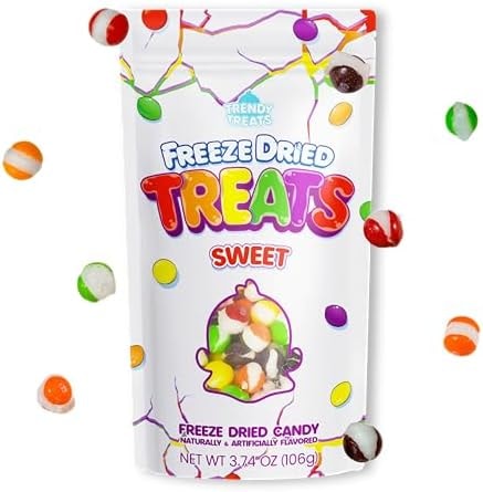 Trendy Treats Freeze Dried Candy - Fun, Exotic & Weird | Featured on Tik Tok Trendy Treats Channel | Delightful Crunchy Bites - Perfect Candy Gift for Kids - Resealable Packaging - 4.2oz