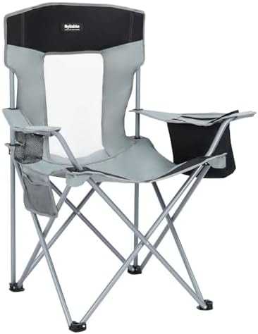 Byliable Folding Camping Chairs, Portable Lightweight Lawn Camp Chair, Gray