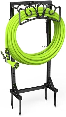 Yumatum Garden Hose Holder Reel, Upgraded Metal Hose Reels Holds 150ft Hose
