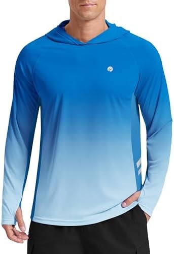 PINSPARK Mens Lightweight Hoodies Long Sleeve UPF 50+ Sun Shirts Active Top
