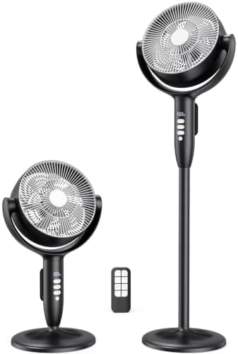 Vaofly Cordless Rechargeable Pedestal Fan, 12000mAh Battery, Remote Control