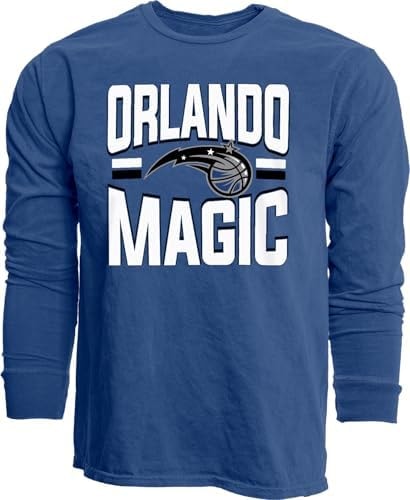 Orlando Magic NBA Officially Licensed Long Sleeve T-Shirt Ringspun Bold Team Color, Large