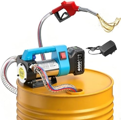 SEESII Fuel Transfer Pump Battery Powered, 12GPM High Flow,Auto-Stop Nozzle