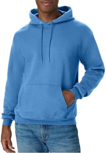Hanes Men's Pullover EcoSmart Hooded Sweatshirt, denim blue, X Large