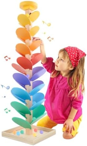 Wooden Marble Run Music Tree Montessori Toys Marble Ball Run for 3-5