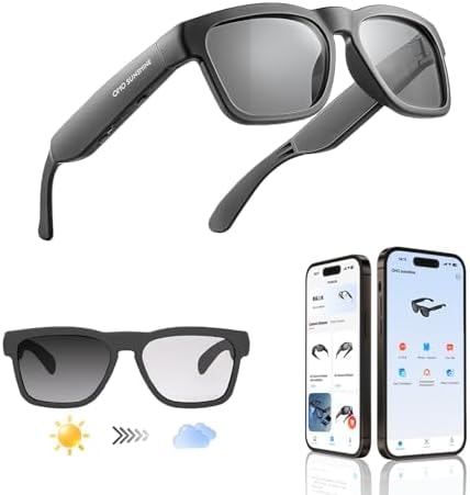 OHO AI Smart Glasses, Photochromic Z87.1 Open‑Ear Bluetooth Sunglasses