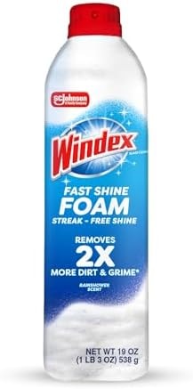 Windex Fast Shine Foam Glass Cleaner, All-Purpose Cleaning Spray, 19 oz