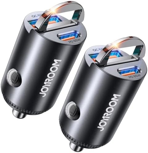 JOYROOM 2-Pack 125W USB C Car Charger, Flush Fit Cigarette Lighter Charger