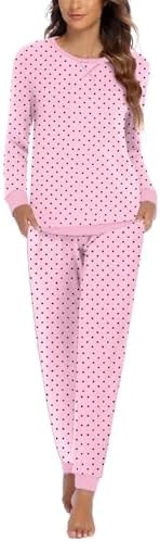 Ekouaer Womens Pajamas Set Long Sleeve Lounge Sets Top and Pants Pjs