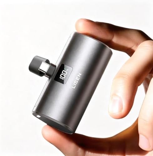 LISEN 6800mAh Mini Portable Charger USB C Capsule Power Bank for iPhone 17