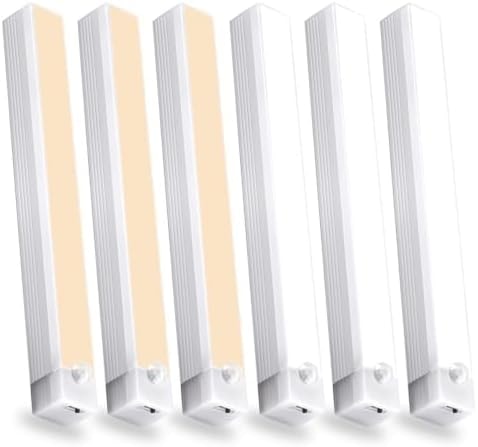 6 Pack Motion Sensor Magnetic Under Cabinet Light 8 Inch LED Closet 2 Color